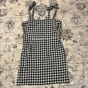 Express Navy & White Gingham Dress